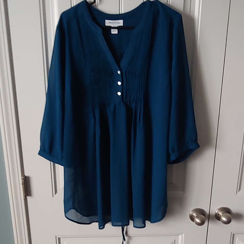 Dark Teal Pleated Tunic